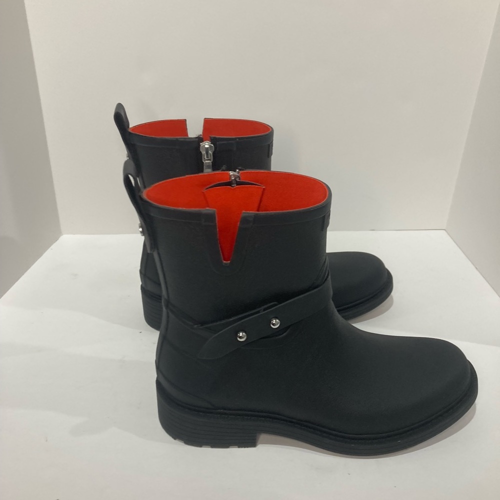 NEW RAG AND BONE MOTO RUBBER SIDE ZIP UP BOOTS 37 - Picture 2 of 9
